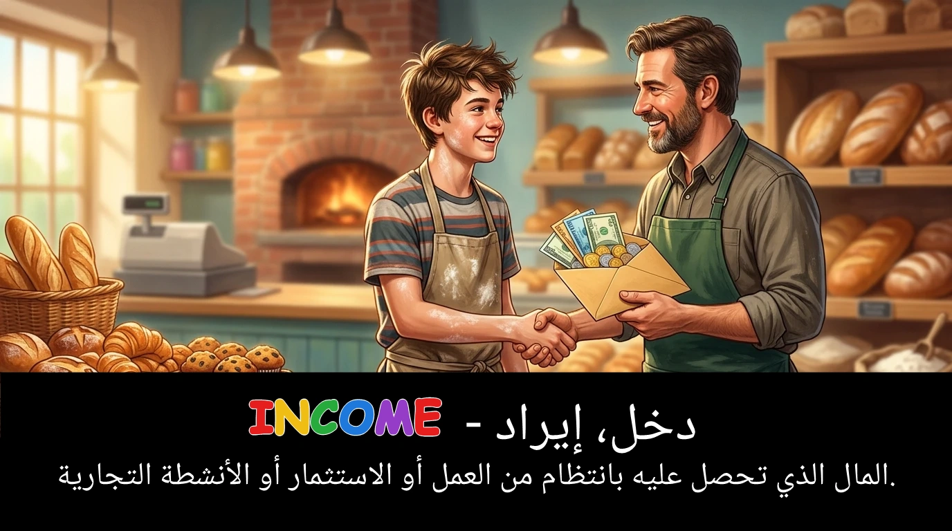Arabic Illustration for income